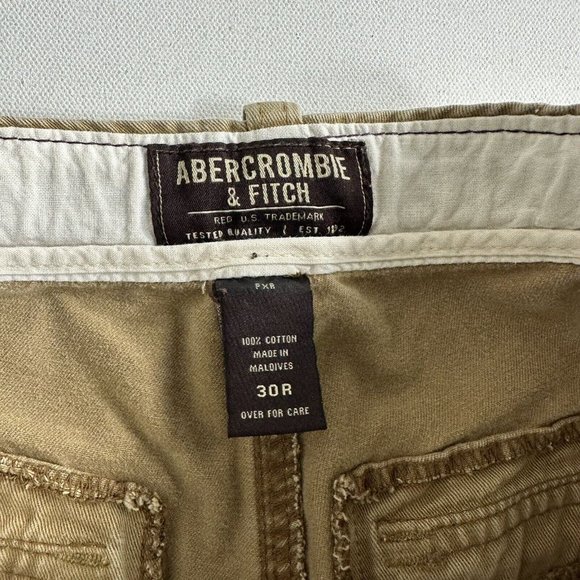VINTAGE Abercrombie & Fitch Pants Men 30x28 Brown Drawstring Loose Heavy 90s - Picture 9 of 12